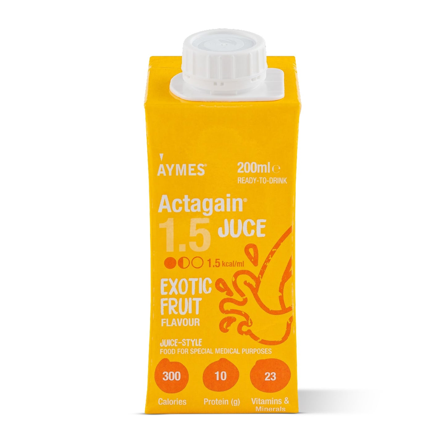 Aymes Actagain Juce | Juice-Style Nutritional Drink | Exotic Fruit | 24 x 200ml