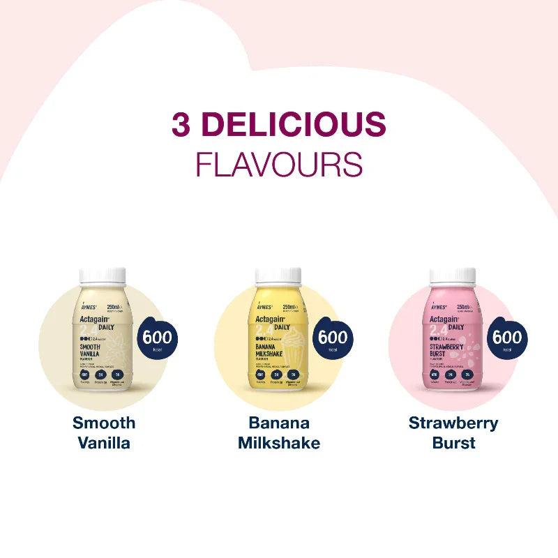 Aymes Actagain 2.4 Daily High Energy Nutritional Drink, Strawberry Burst 12 x 250ml