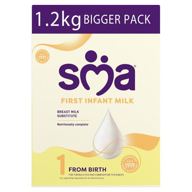 SMA First Infant Baby Milk Powder Formula From Birth 1.2kg (2x600g)