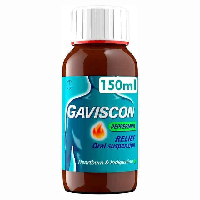 Gaviscon Fast Relief Peppermint Liquid 150ml  Heartburn Indigestion Acid Reflux