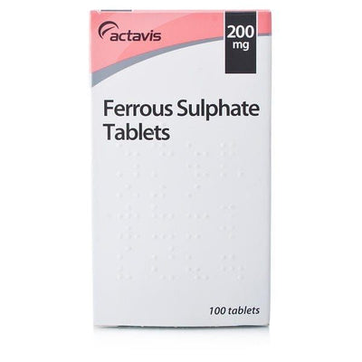 ACTAVIS/ACCORD Ferrous Sulphate 200mg Iron Tablets - Pack of 100 -   Accord EasyMeds Pharmacy