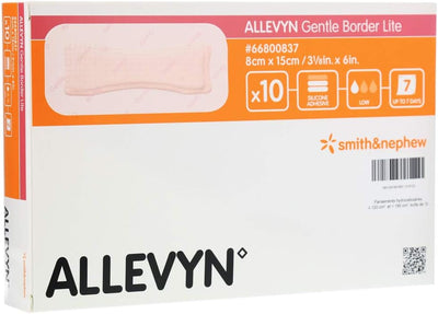 Allevyn Gentle Border Lite Silicone Gel Adhesive Dressings 8cm x 15cm