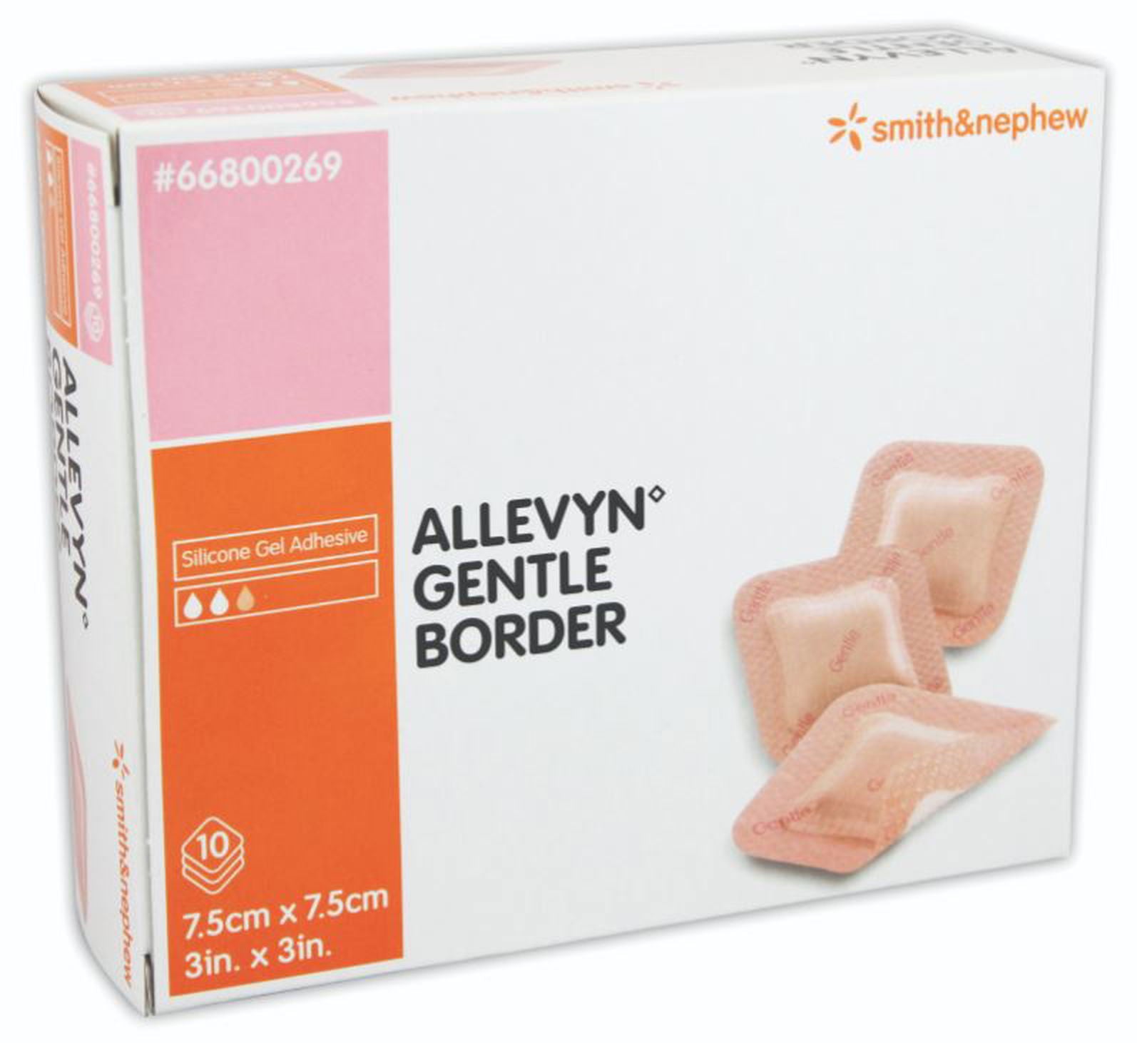 ALLEVYN Gentle Border 7.5cm x 7.5cm x10 Adhesive foam Dressings -   Smith & Nephew EasyMeds Pharmacy