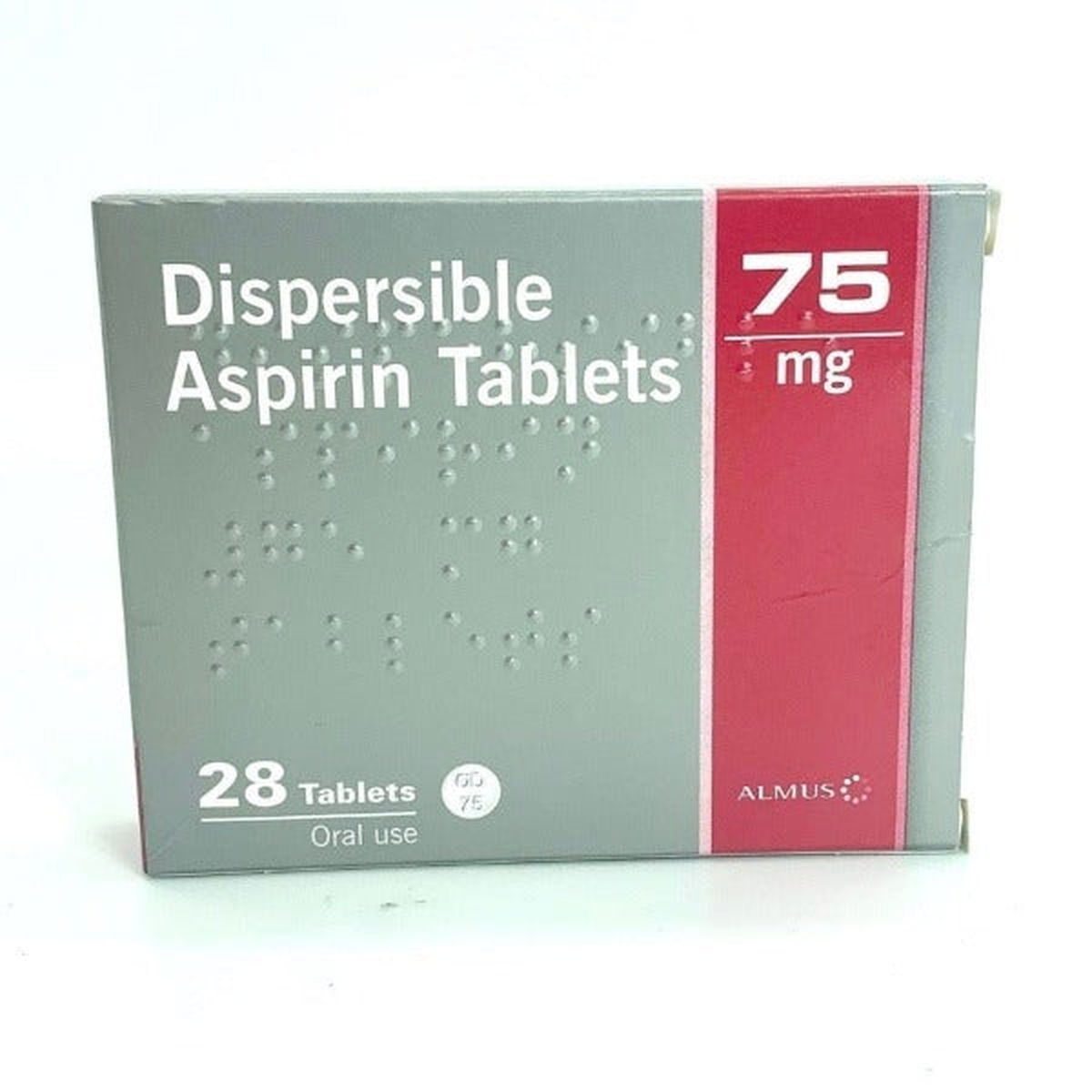 ALMUS Brand Aspirin 75mg Dispersible Tablets x 28 -   Almus EasyMeds Pharmacy