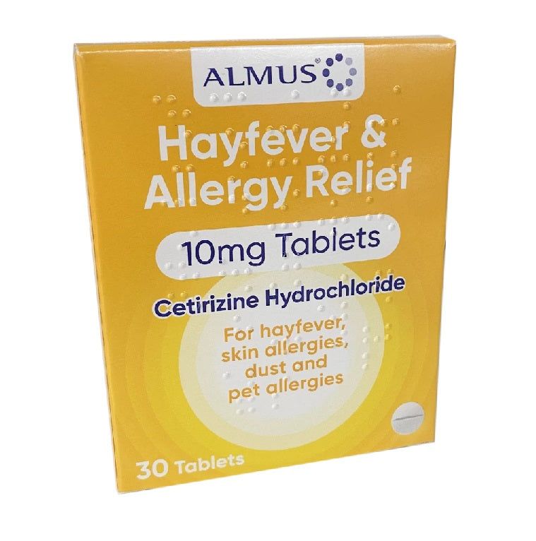 ALMUS Branded Cetirizine 10mg Tablets - Pack of 30 -   Almus EasyMeds Pharmacy