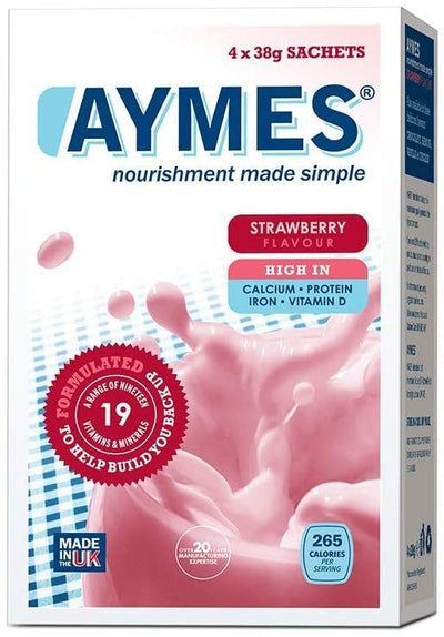 AYMES Strawberry Nutritional Shake 24 sachets (38g x 24) -   Aymes EasyMeds Pharmacy