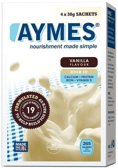 AYMES Vanilla Nutritional Shake Sachets 4x38g -   Aymes EasyMeds Pharmacy
