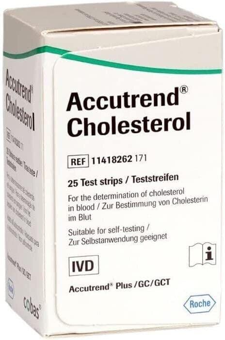 Accutrend Cholesterol Test Strips x25 for Accutrend Plus (Exp June 25) -   Accutrend EasyMeds Pharmacy
