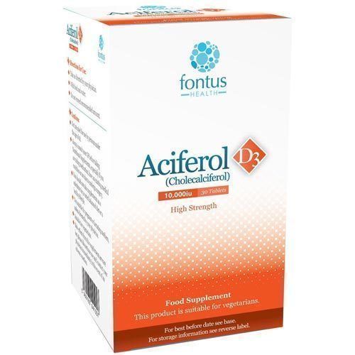 Aciferol D3 10000iu Tablets x 30 Vitamin D3 Supplement -   Fontus Health EasyMeds Pharmacy