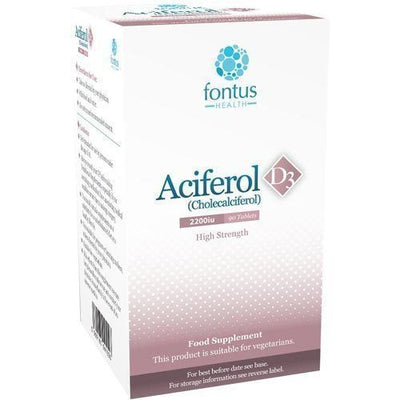 Aciferol D3 2200iu Tablets x 90 Vitamin D3 Supplement -   Fontus Health EasyMeds Pharmacy