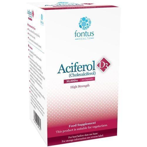 Aciferol D3 30000iu Capsules x 10 Vitamin D3 Supplement -   Fontus Health EasyMeds Pharmacy