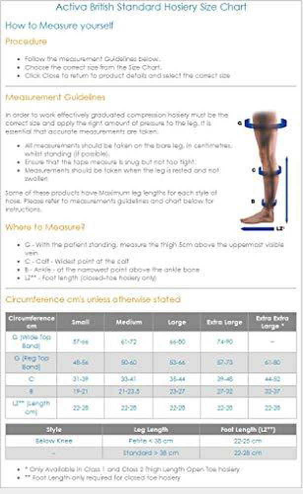 ActiLymph Class 1 Below Knee Open Toe Compression Stockings 18-21 mmHg -   Actilymph EasyMeds Pharmacy