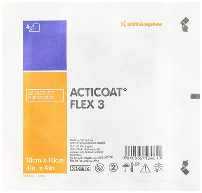 Acticoat Flex 3 Silver Coated Antimicrobial Dressings 10cm x 10cm