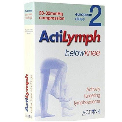 Actilymph Class 2 Standard Below Knee Closed Toe Compression Stockings Large Black -   Actilymph EasyMeds Pharmacy
