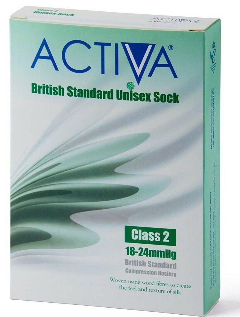 Activa Class 2 Unisex Ribbed Support Socks 18-24 mmHg Black Large -   Activa EasyMeds Pharmacy
