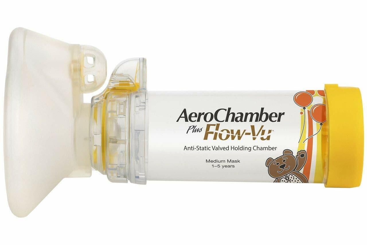 AeroChamber Plus Flow-Vu Spacer Child Medium Yellow -   AeroChamber Plus EasyMeds Pharmacy