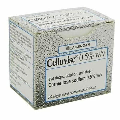 Allergan Celluvisc 0.5% Eye Drops Carmellose Solution x 30 Single Dose Units -   Allergan EasyMeds Pharmacy