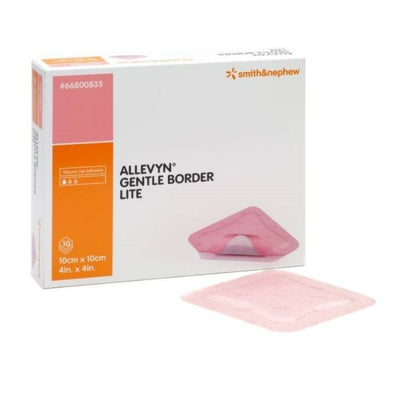 Allevyn Gentle Border Lite Silicone Gel Adhesive Dressings 10cm x 10cm