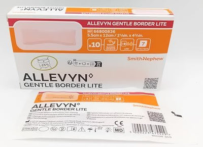 Allevyn Gentle Border Lite Silicone Gel Adhesive Dressings 5.5cm x 12cm