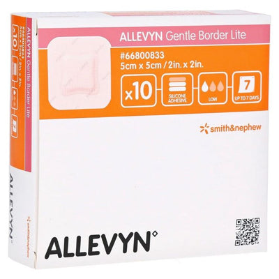 Allevyn Gentle Border Lite Silicone Gel Adhesive Dressings 5cm x 5cm