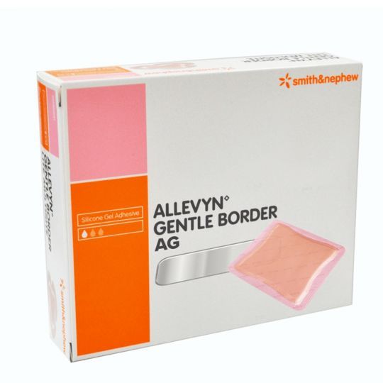 Allevyn AG Gentle Border Silicone Adhesive Dressings 7.5cm x 7.5cm x 5 -   Smith & Nephew EasyMeds Pharmacy
