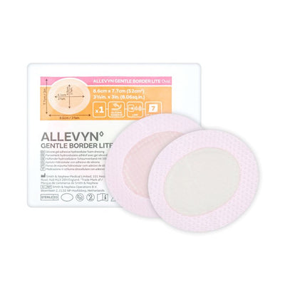 Allevyn Gentle Border Lite Oval Dressings 8.6cm x 7.7cm