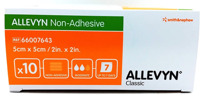 ALLEVYN Non-Adhesive 5cm x 5cm Advanced Foam Dressings