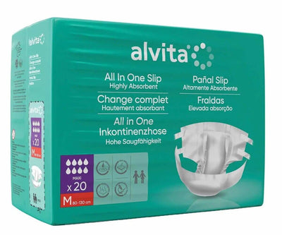 Alvita Incontinence All in One Night Pants Medium Pack of 20