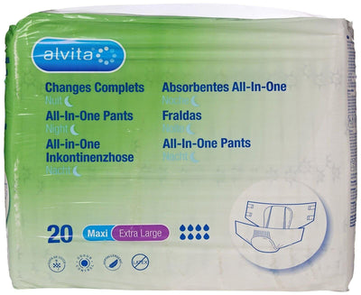 Alvita Incontinence All in One Extra Large Night Pants Pack of 20 -   Alvia EasyMeds Pharmacy