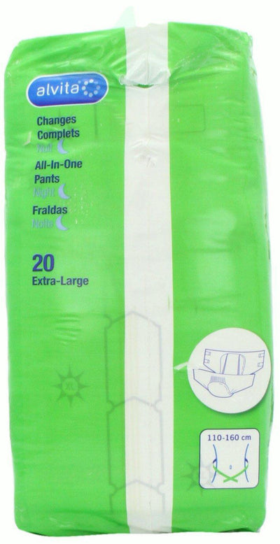 Alvita Incontinence All in One Extra Large Night Pants Pack of 20 -   Alvia EasyMeds Pharmacy