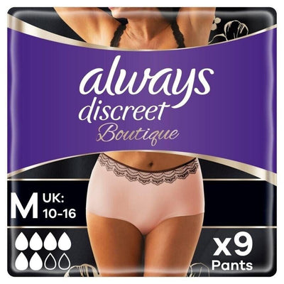 Always Discreet Boutique, Incontinence Underwear Peach Medium x9 -   Always EasyMeds Pharmacy