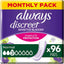 Always Discreet Incontinence Pads Women, Normal, 96 Moderate Absorbency Pads (24 x 4 Packs), Odour Neutraliser, SAVING PACK, for Sensitive Bladder -   Tena EasyMeds Pharmacy