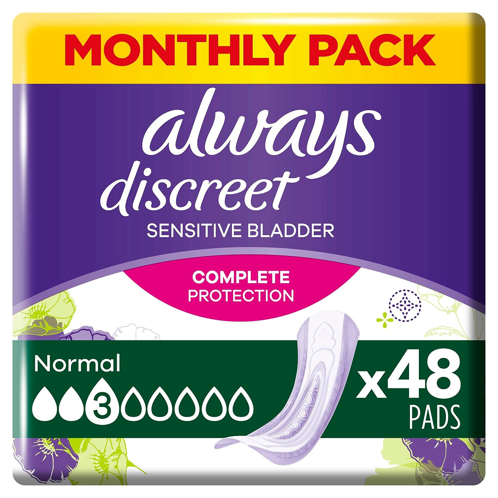 Always Discreet Normal Incontinence Pads Women 12 x 4 -   Tena EasyMeds Pharmacy