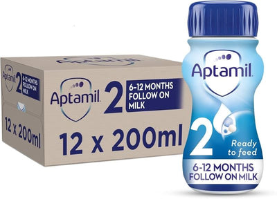 Aptamil Advanced 2 Follow On Baby Milk Ready to Use Liquid Formula, 6-12 Months, 200 ml (Pack of 12)