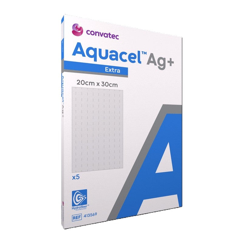 Aquacel AG Extra Silver Hydrofiber Wound Dressings 20cm x 30cm x 5