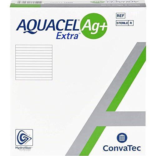 Aquacel AG+ Extra Silver Hydrofiber Wound Dressing 10cm x 10cm, 4''x4'' 413567 -   Convatec EasyMeds Pharmacy