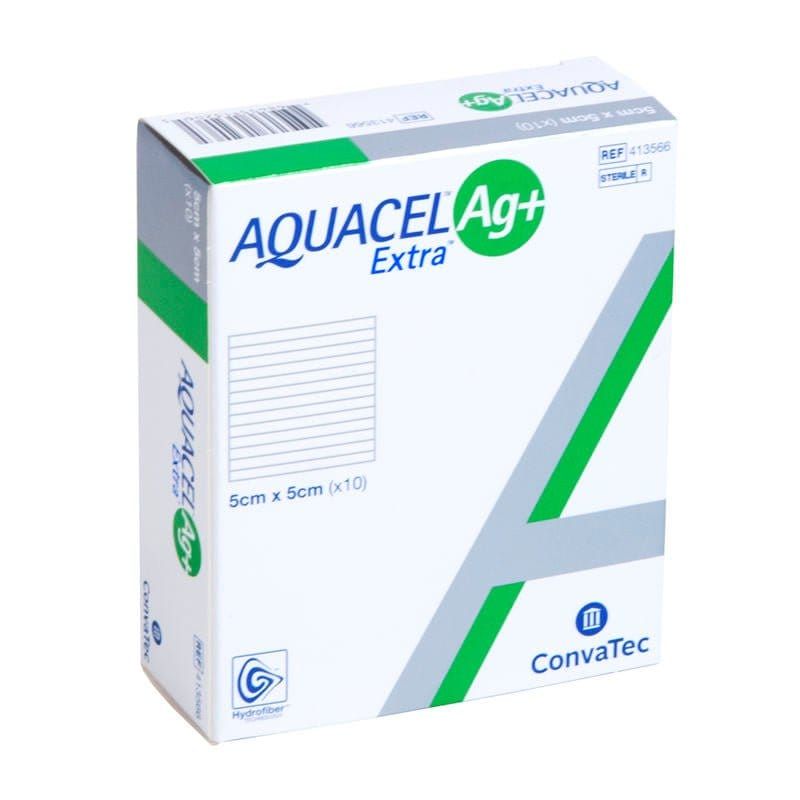 Aquacel AG+ Extra Silver Hydrofiber Wound Dressing 5cm x 5cm x10 -   Convatec EasyMeds Pharmacy