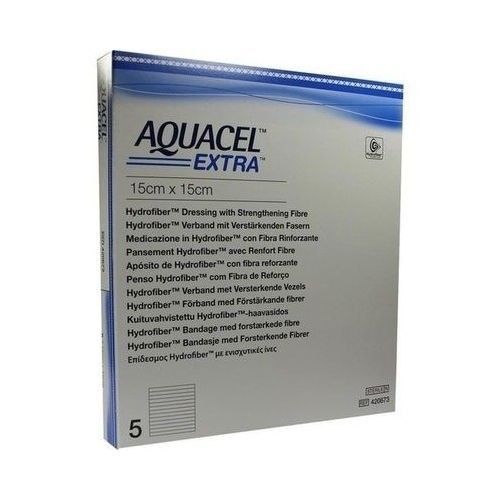 Aquacel Extra Wound Dressing 15cm x 15cm x 5 (Wound, Ulcers, Post-Op) -   Convatec EasyMeds Pharmacy