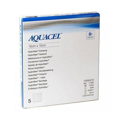 Aquacel Hydrofiber Dressing 15cm x 15cm x5  (Ulcers, Post-Op, Burns) -   Convatec EasyMeds Pharmacy
