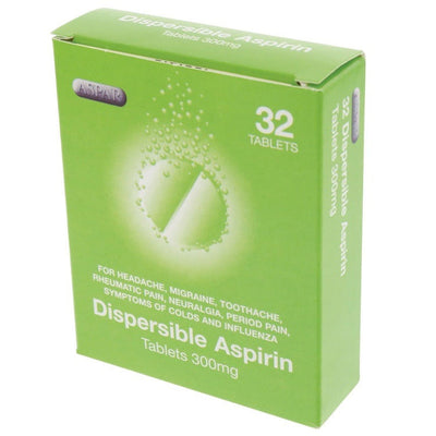 Aspirin 300mg Dispersible Tablets | Pack of 32 -   Almus EasyMeds Pharmacy