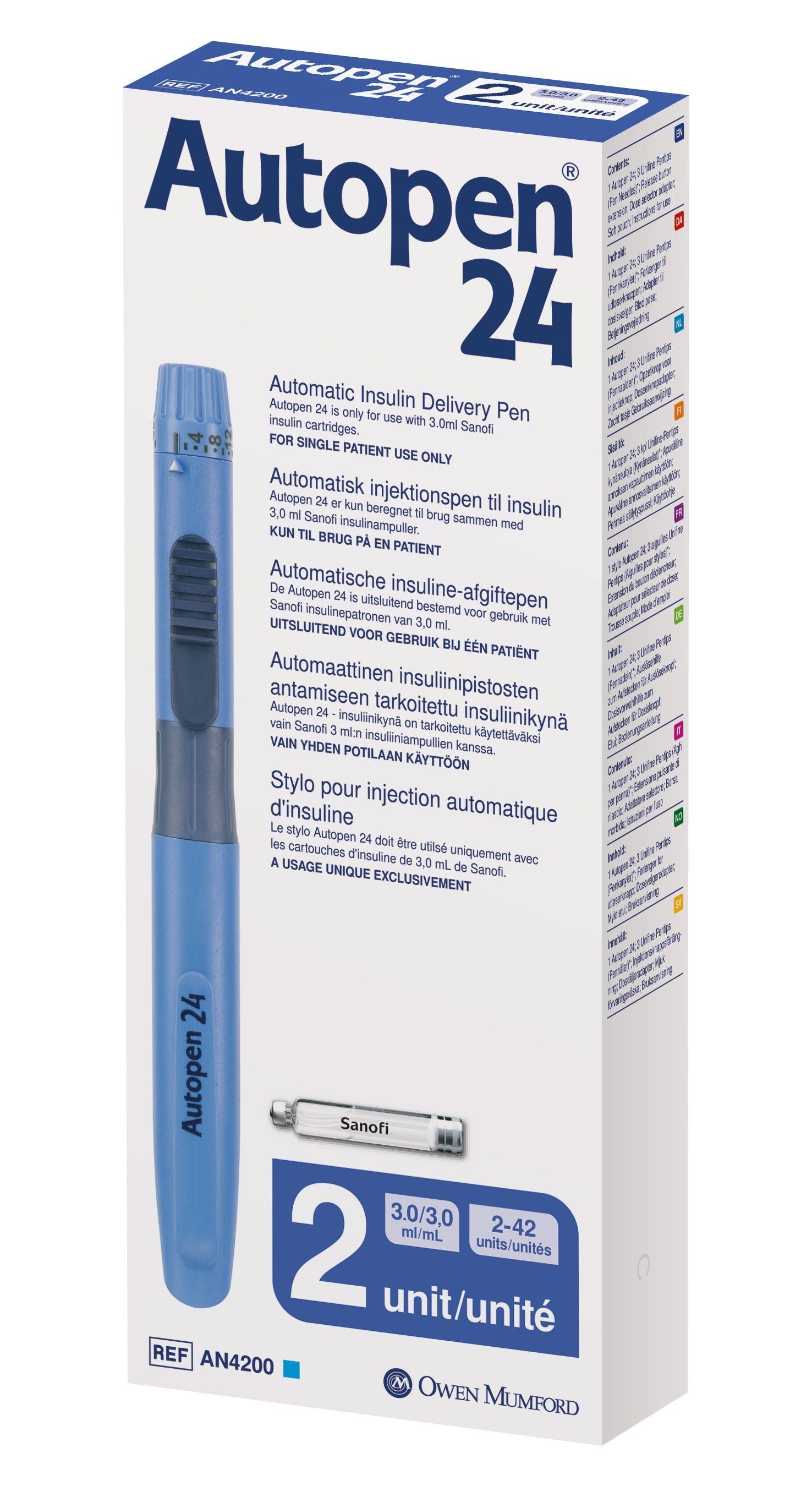 Autopen 24 Reusable Injection Pen 2-42 Units - 3ml -   Owen Mumford EasyMeds Pharmacy