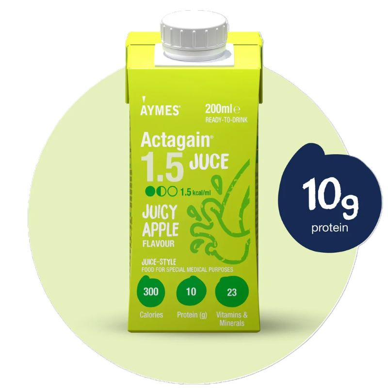 Aymes Actagain Juce | Juice-Style Nutritional Drink | Apple | 24 x 200ml