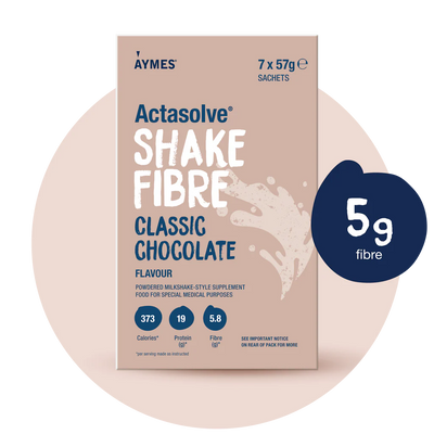 Aymes Actasolve Shake Fibre Classic Chocolate 7 x 57g | High Protein & Fibre Nutrition Shake