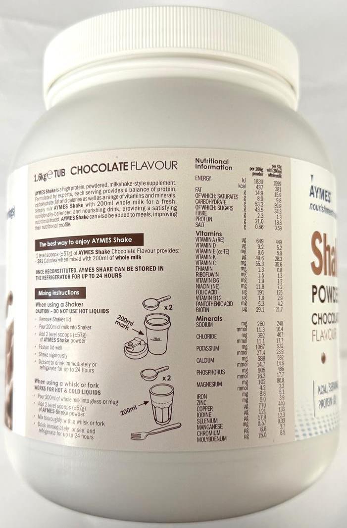 Powder Tub Aymes Chocolate Shake Protein Powder Tub 1600g x 4 Packs | EasyMeds ...