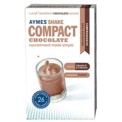 Aymes Compact Chocolate Shake Sachet 57g x 7 -   Aymes EasyMeds Pharmacy