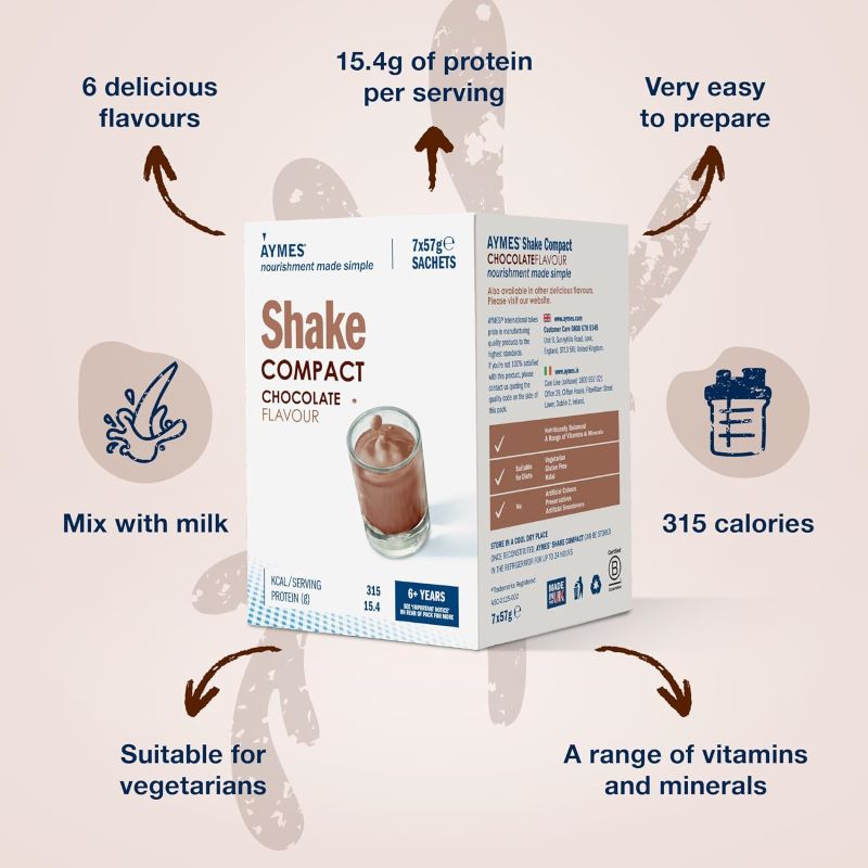 Aymes Compact Chocolate Shake Sachet 57g x 7