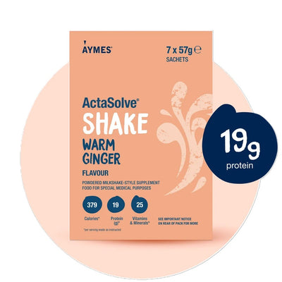 AYMES Shake Ginger / ActaSolve Shake Warm Ginger 7 x 57g x 6 Packs (42 Sachets)