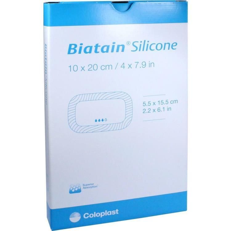 Biatain Silicone Adherent Foam Dressing 10cm x 20cm x 5 -   Coloplast EasyMeds Pharmacy