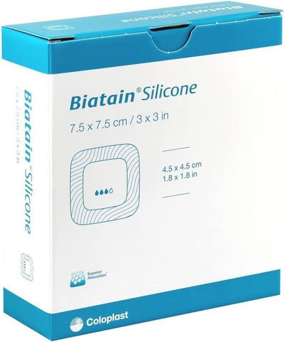 Biatain Silicone Adherent Foam Dressing 7.5cm x 7.5cm x 10 -   Coloplast EasyMeds Pharmacy