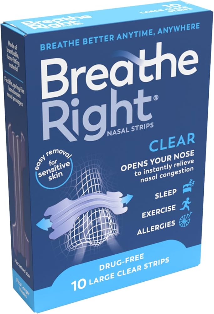 Breathe Right Nasal Strips Clear Large x 30 Strips